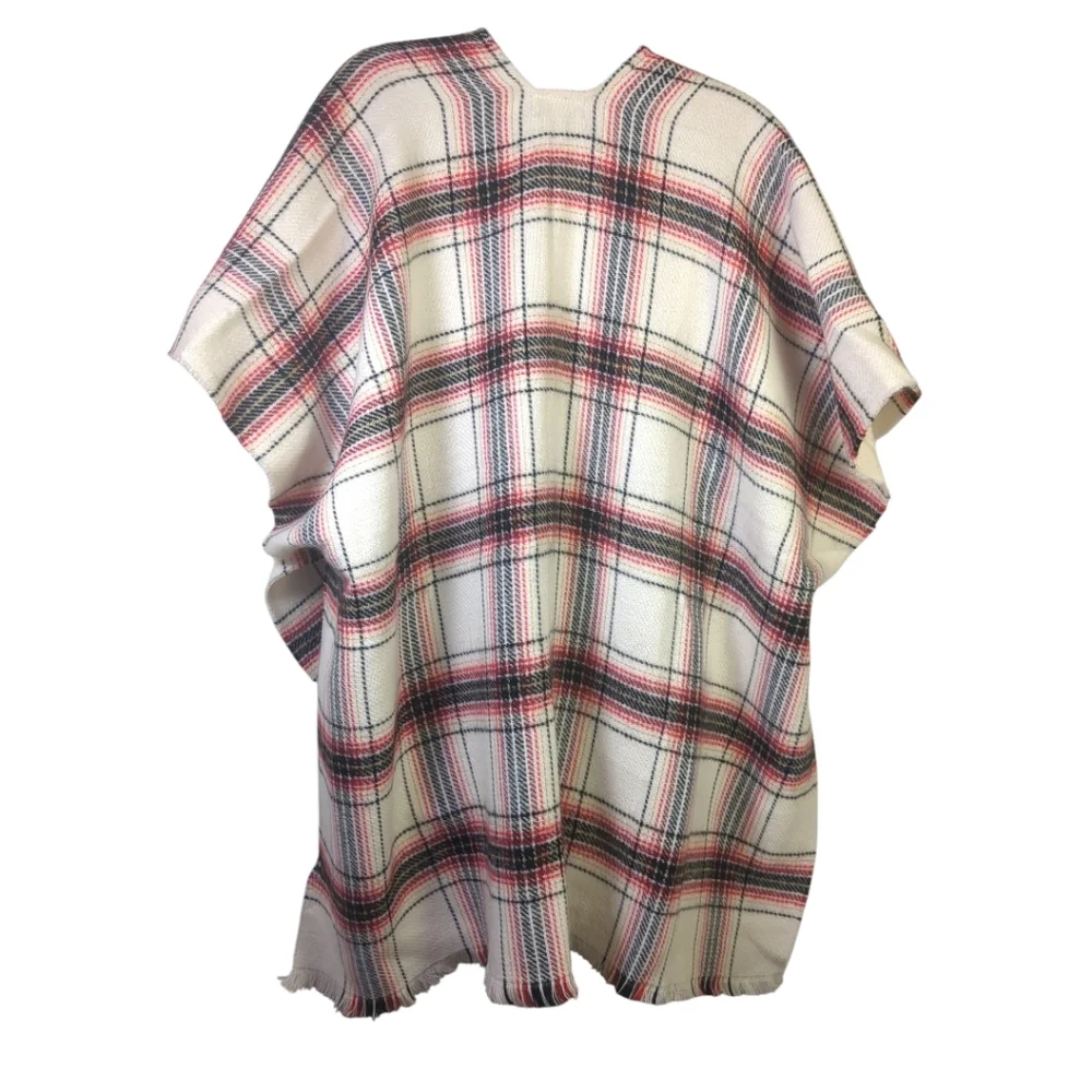 Ann Taylor LOFT Plaid Poncho / Wrap Scarf NEW with Tags - Picture 4 of 8